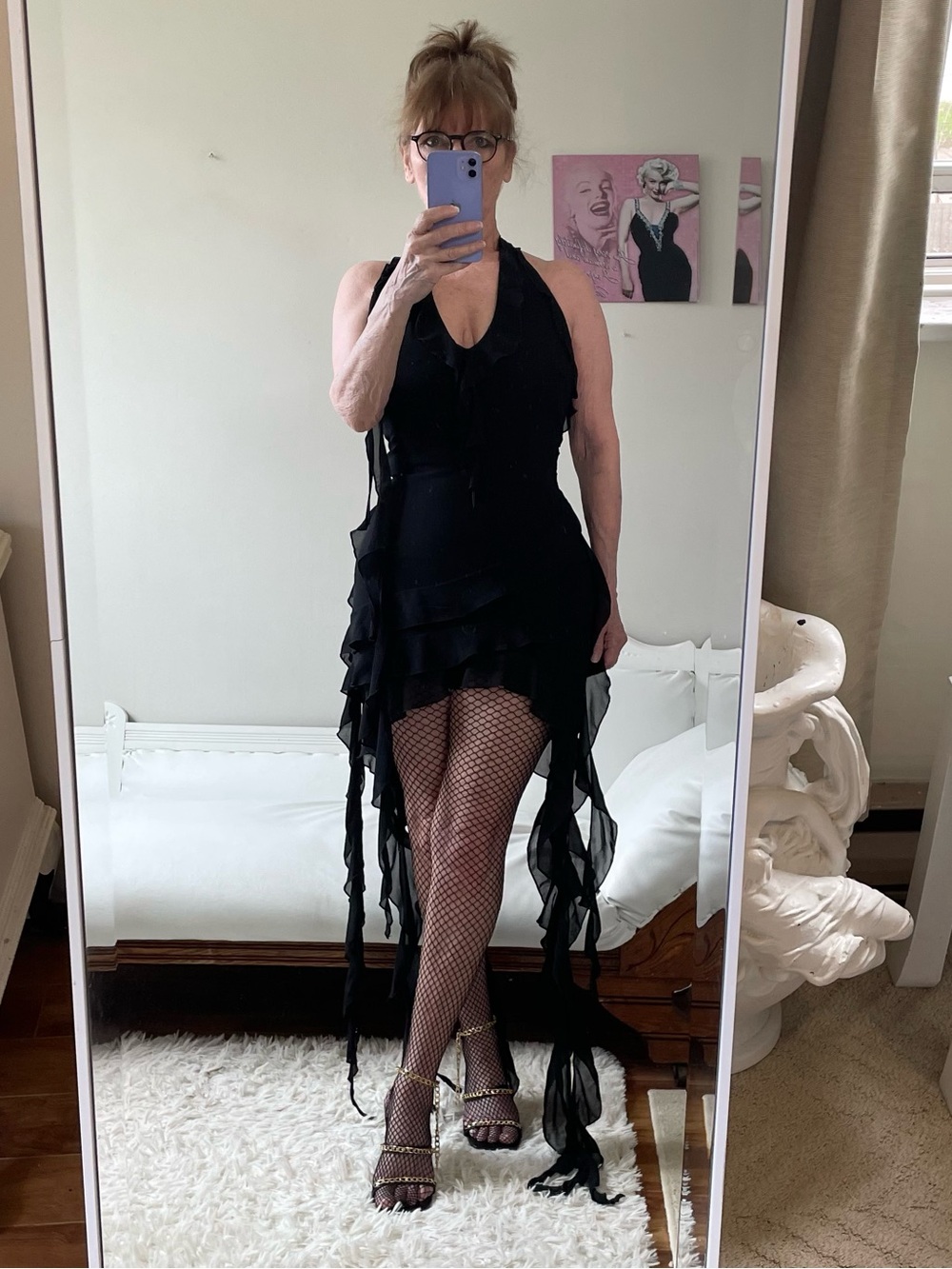 NWT RUFFLES ROSE BLACK SHREDDED HALTER DRESS ZIPPER LINED SHEER TATTERED